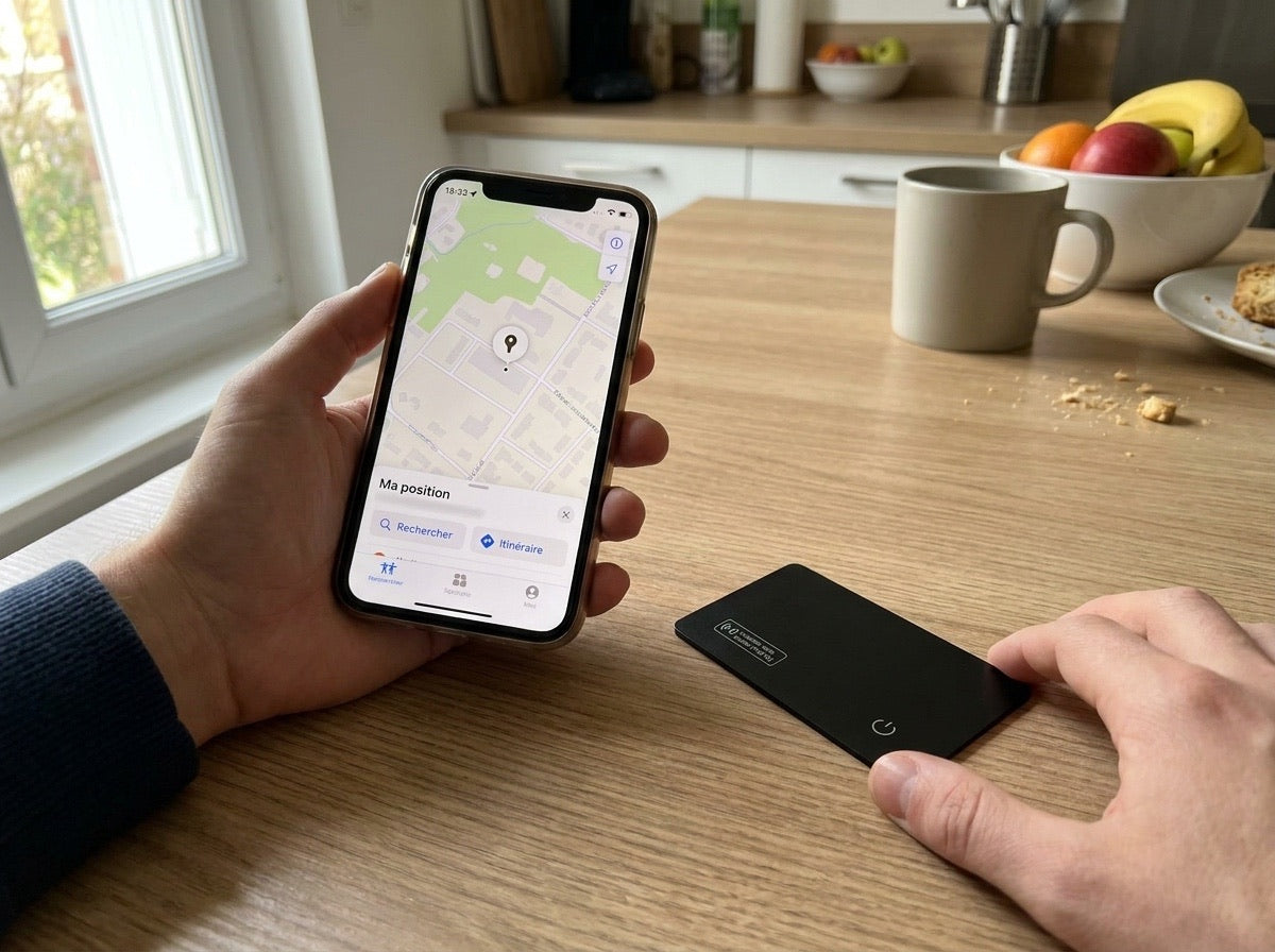 Photo envoyée par Romain, le téléphone et la carte sur la table