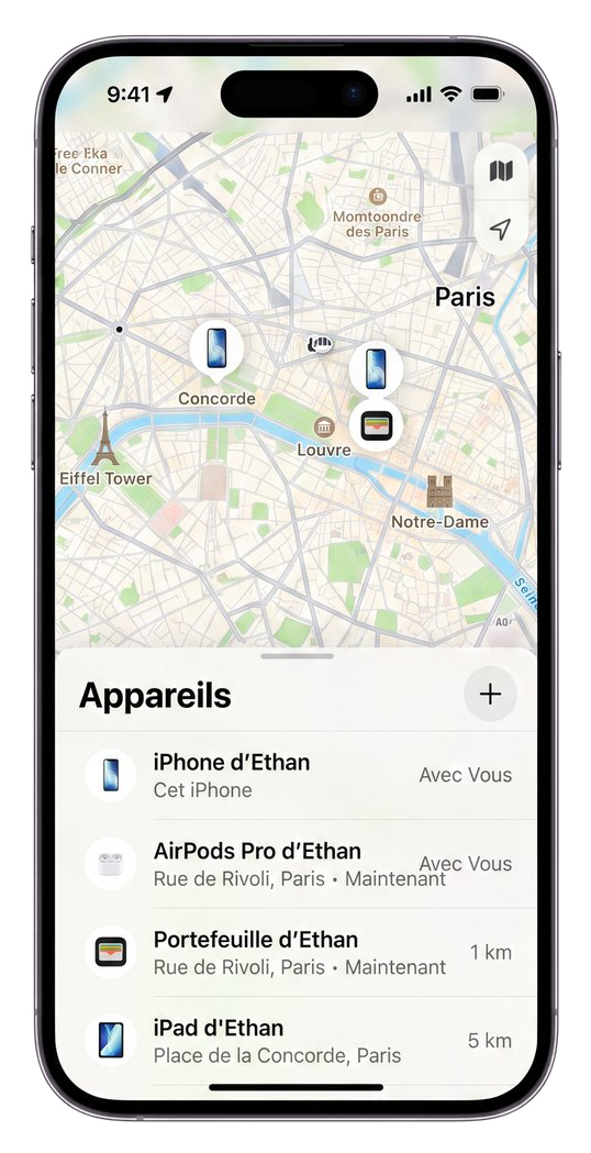 Position de la carte mise a jour dans Localiser